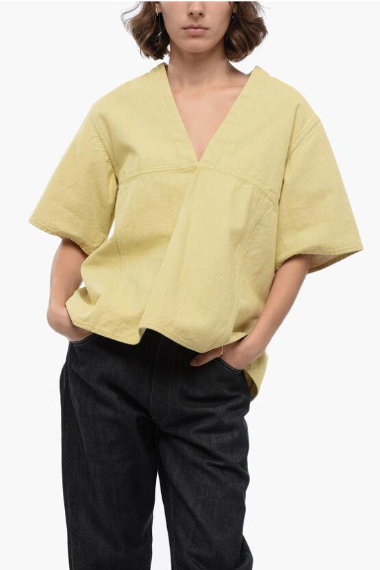  질샌더 블라우스 J02NC0118 J45059 715 Yellow