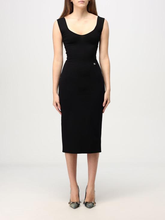25FW 돌체앤가바나 미디 원피스 FXS10TJFMEV N0000 Black