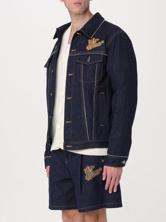 25FW 오프화이트 데님 자켓 OMYE092S24DEN001 4522 Blue - OFF WHITE