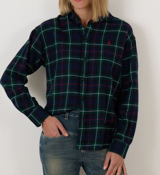 24FW 랄프 로렌 셔츠 211923863015 GREEN RED - RALPH LAUREN