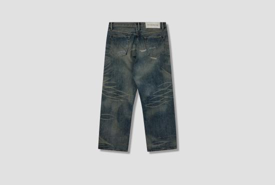 24FW 네이버후드 데님 숏팬츠 SAVAGE DENIM DP 와이드 팬츠 242XBNH-PTM07 블루 - NEIGHBORHOOD