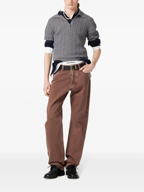 25SS 미우미우 데님 팬츠 GWP541 1565F0027 Brown - MIU MIU