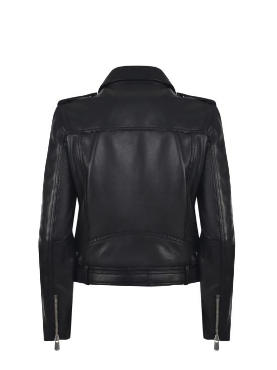 24FW 핑코 가죽 자켓 103897 A21LZ99 Black - PINKO