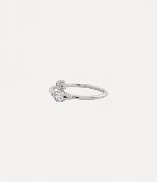 25FW 비비안웨스트우드 런던 ORB 반지 6404010001P102SM PLATINUM WHITE CZ DOM - VIVIENNE WESTWOOD
