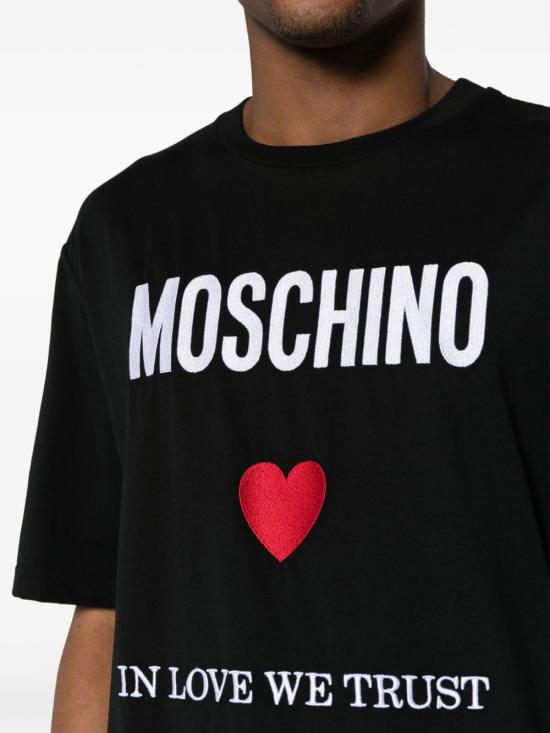  모스키노 반팔 티셔츠 0714 0241J1555 FANTASIA NERO - MOSCHINO