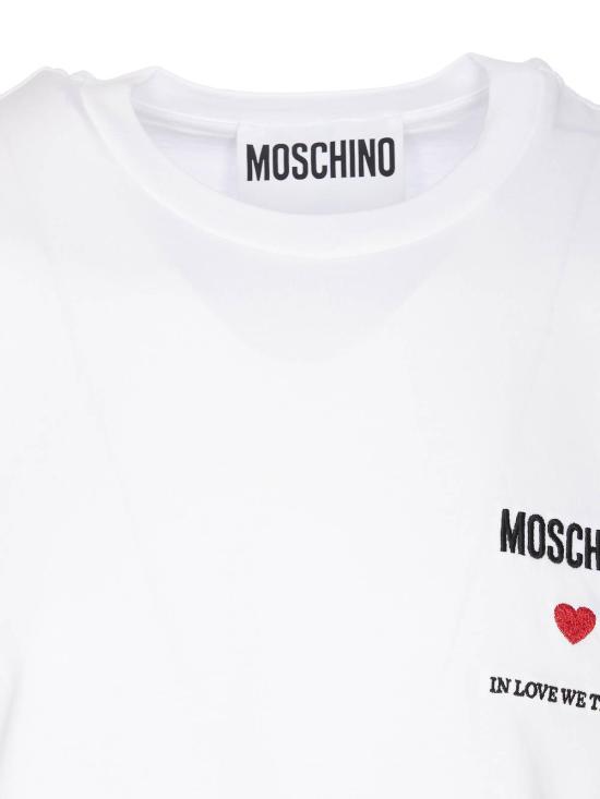  모스키노 반팔 티셔츠 072002411001 White - MOSCHINO