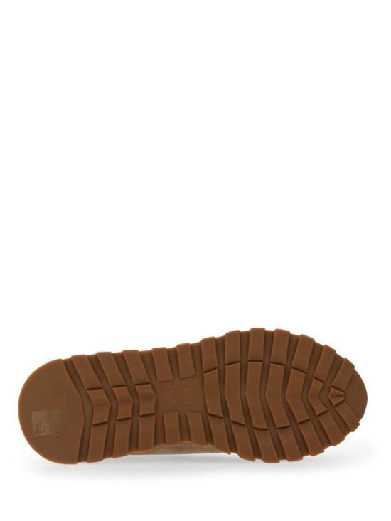 26FW 브루넬로 쿠치넬리 샤이니 탭 디테일 스웨이드 러닝 스니커즈 MZSFG2110PC5859 BEIGE - BRUNELLO CUCINELLI