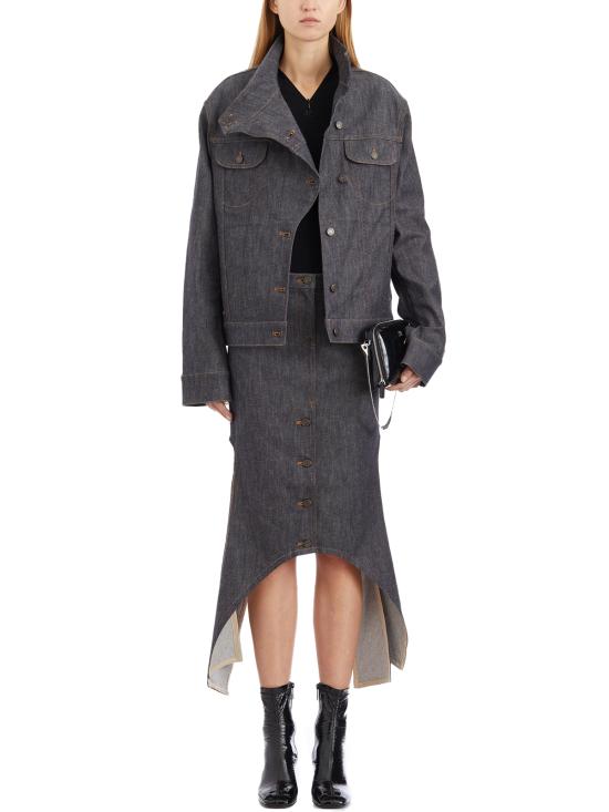 24FW 쿠레쥬 데님 스커트 I424DJU206DE00359011 Grey - COURREGES