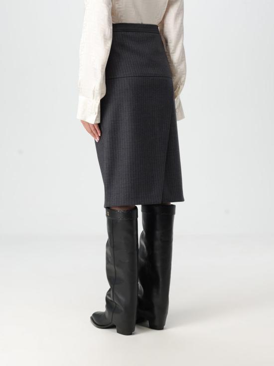 24FW 펜디 미디 스커트 FQ7590ASZ3 F0TY6 Grey - FENDI