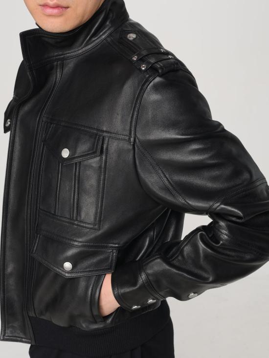  발망 가죽 자켓 DH1TE131LC62 0PA Black - BALMAIN