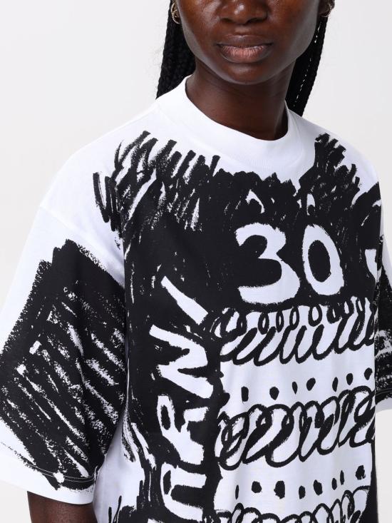 24FW 마르니 반팔 티셔츠 THJE0263PA USCX14 CKW01 White - MARNI