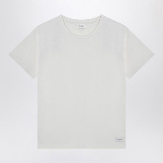 24FW 생로랑 반팔 티셔츠 810277Y37RY 9502 WHITE