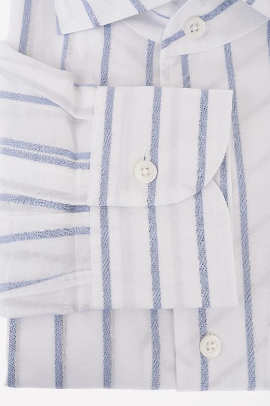  꼬르넬리아니 긴팔 셔츠 85P126 0111554 001 Bianco Blu - CORNELIANI
