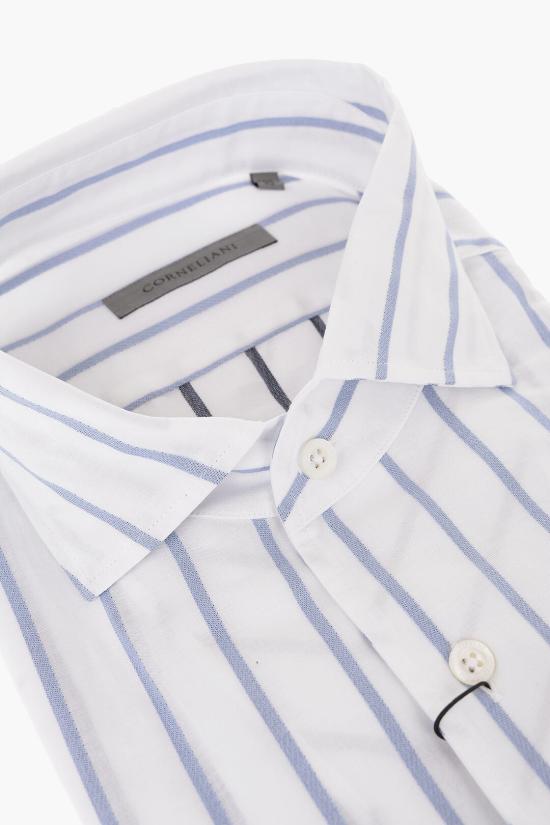  꼬르넬리아니 긴팔 셔츠 85P126 0111554 001 Bianco Blu - CORNELIANI