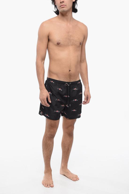  닐바렛 스윔팬츠 MY58036A Y061 495N Nero Rosso - NEIL BARRETT