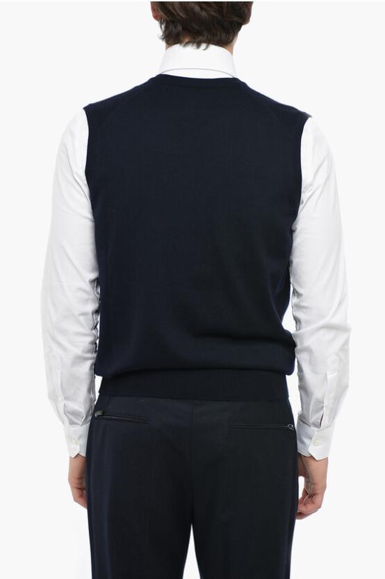  꼬르넬리아니 니트 베스트 80M508 7825100 001 Blue - CORNELIANI