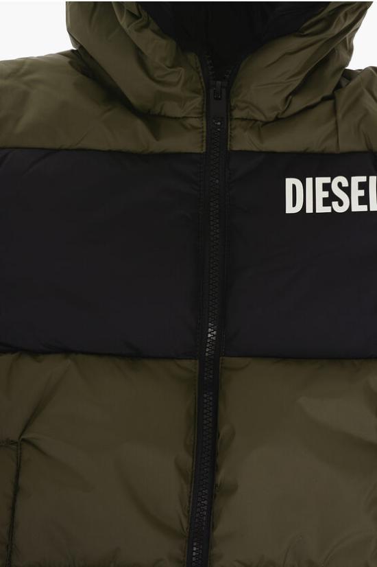  [키즈] 디젤 패딩 J02093 KXBP5 K50M Bianco e Nero Verde Militare - DIESEL