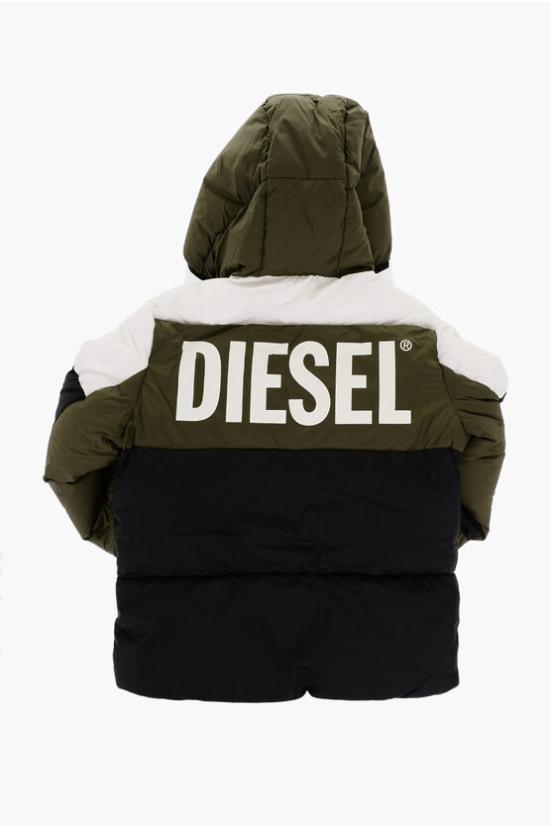  [키즈] 디젤 패딩 J02093 KXBP5 K50M Bianco e Nero Verde Militare - DIESEL