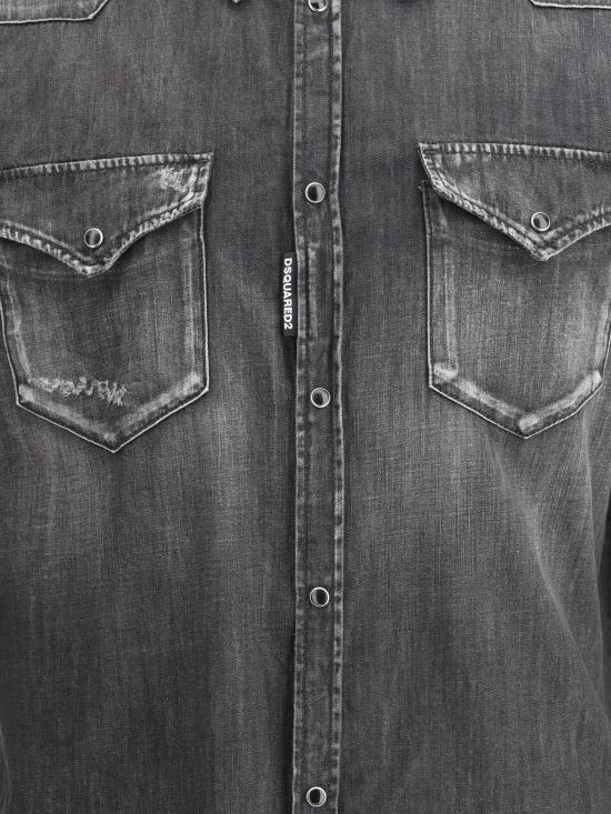 25SS 디스퀘어드2 긴팔 셔츠 S74DM0848S30826 900 BLACK - DSQUARED2