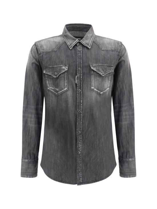 25SS 디스퀘어드2 긴팔 셔츠 S74DM0848S30826 900 BLACK