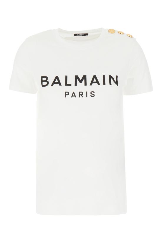 26SS 발망 반팔 티셔츠 BF1EF005BB02 GAB BLANCNOIR