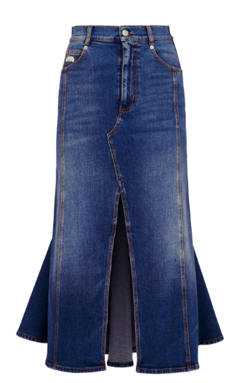  알렉산더 맥퀸 미디 스커트 780574 QMACL4109 Worn wash - ALEXANDER MCQUEEN