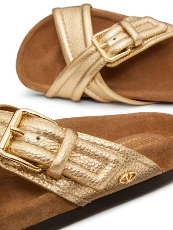  발렌티노 가라바니 뮬/슬리퍼 4W0S0IZ5RHM ZN2 Gold sigaro - VALENTINO GARAVANI