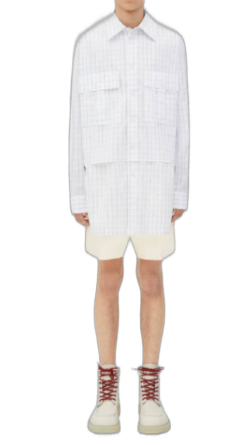  보테가베네타 긴팔 셔츠 772378 V3PT09002 White black grey