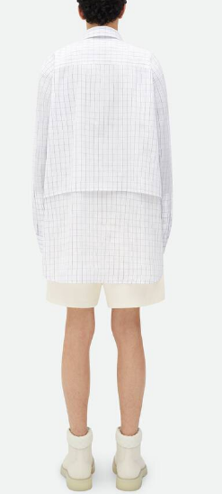  보테가베네타 긴팔 셔츠 772378 V3PT09002 White black grey - BOTTEGA VENETA