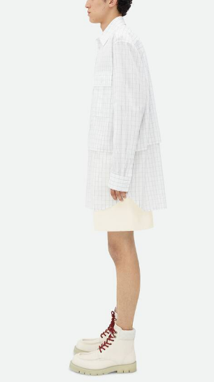  보테가베네타 긴팔 셔츠 772378 V3PT09002 White black grey - BOTTEGA VENETA