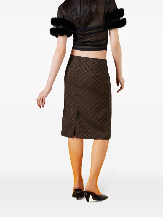  구찌 미디 스커트 759793 ZAOOE2413 Dark brown - GUCCI