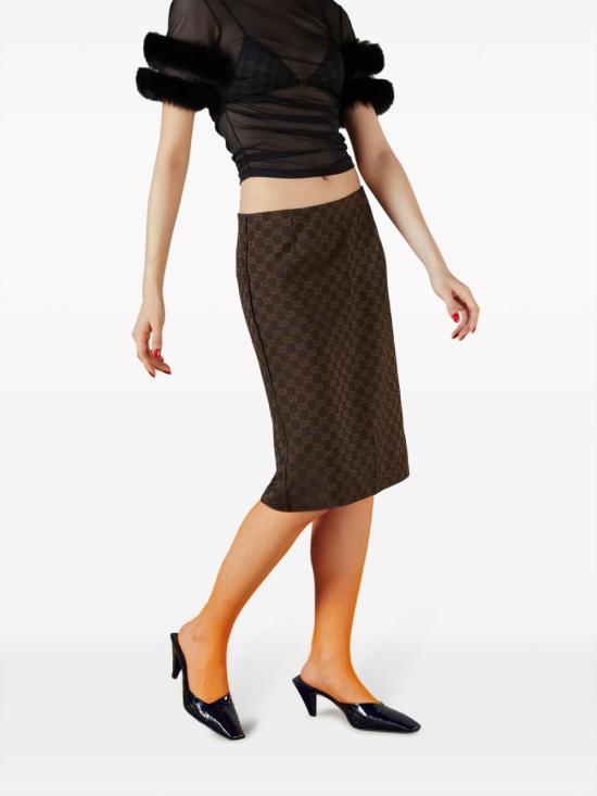  구찌 미디 스커트 759793 ZAOOE2413 Dark brown - GUCCI