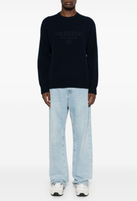  발렌티노 가라바니 스웨터 5V3KC30AACF 598 Blue - VALENTINO GARAVANI