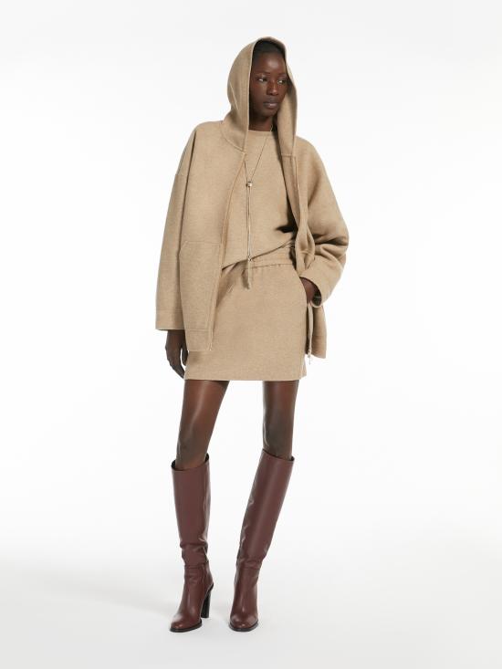 24FW 막스마라 숏 스커트 2421776012600 002 Brown - MAX MARA