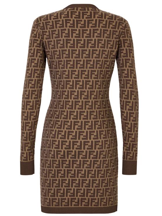 24FW 펜디 미디 원피스 FZDC83ASJT F0GGE Brown - FENDI