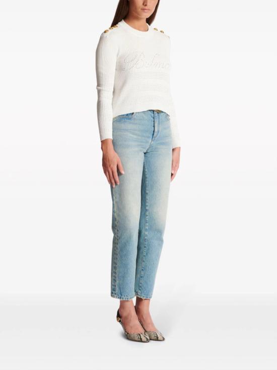  발망 스웨터 CF1KA003KF24 0FA White - BALMAIN