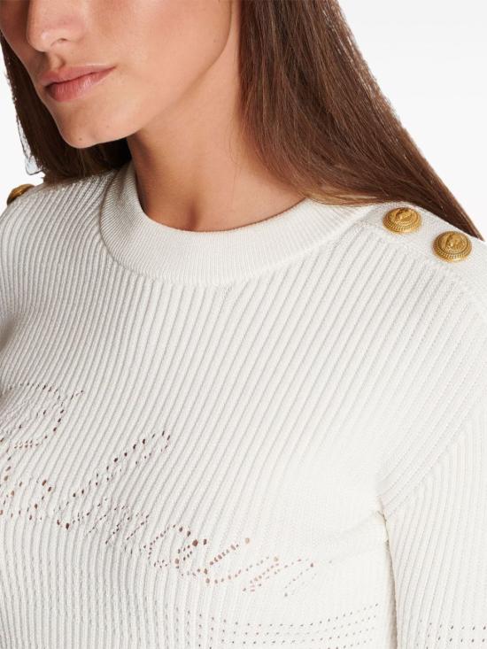 발망 스웨터 CF1KA003KF24 0FA White - BALMAIN