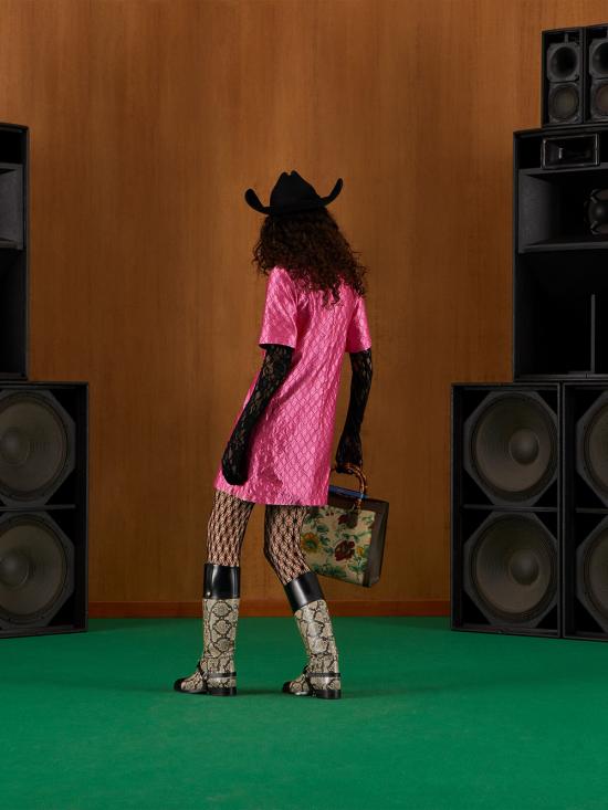  구찌 숏 원피스 703817ZAIDC 5628 Fuchsia - GUCCI