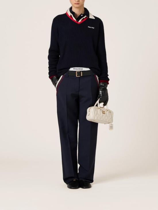 26FW 미우미우 스트레이트 팬츠 MP1840SOOO12I1 F0124 NAVY - MIU MIU