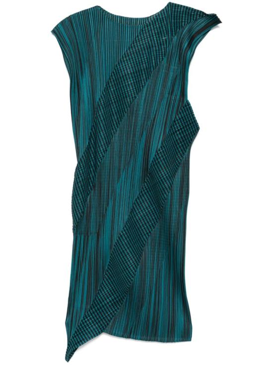  플리츠플리즈 미디 원피스 PP48JH443 66 BLUE GREEN