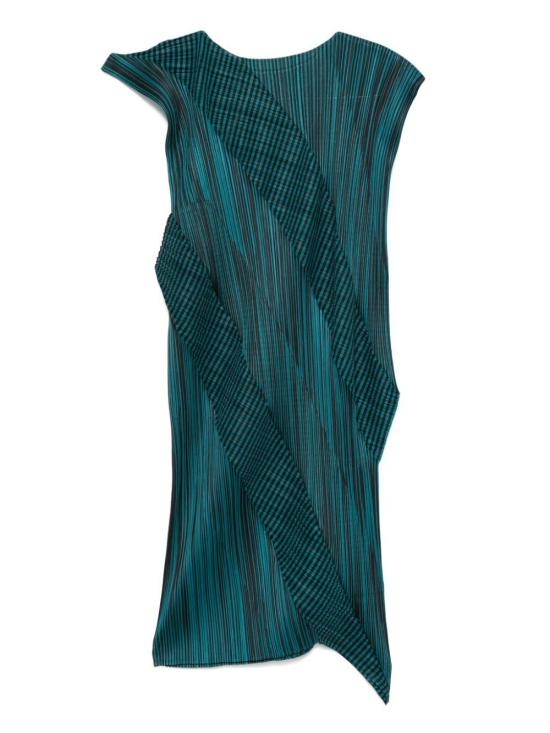  플리츠플리즈 미디 원피스 PP48JH443 66 BLUE GREEN - PLEATS PLEASE