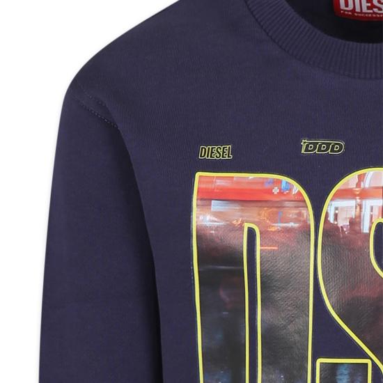 24FW [키즈] 디젤 트레이닝 상의 J01981 0JFAV K8AT BLUE - DIESEL