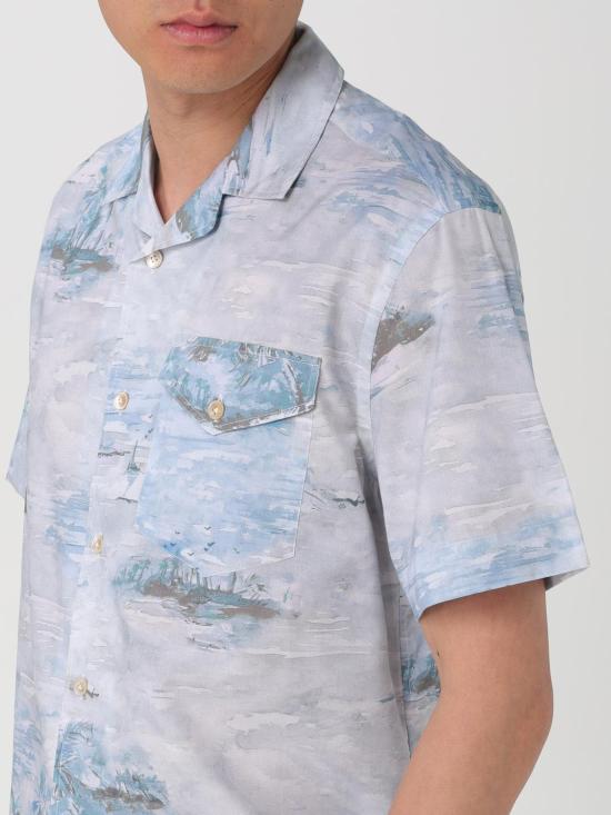  일레븐티 반팔 셔츠 I75CAMI07TES0I246 08 Gnawed Blue - ELEVENTY