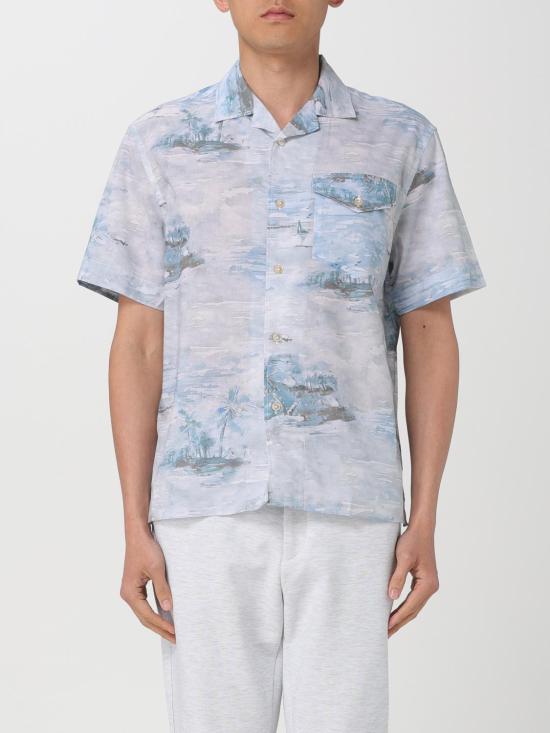  일레븐티 반팔 셔츠 I75CAMI07TES0I246 08 Gnawed Blue