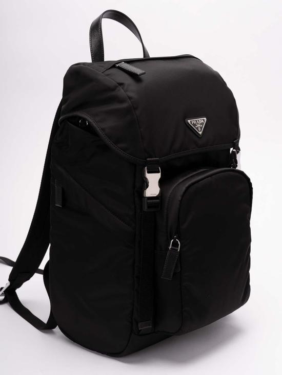 26FW 프라다 리나일론 앤 사피아노 백팩 2VZ1352DMGVHOLF0002 Black - PRADA