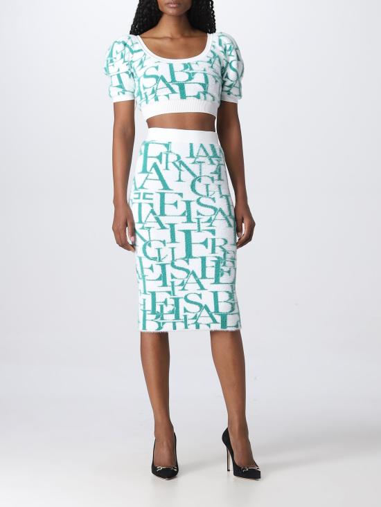  엘리자베타프랜치 미디 스커트 GK61Q26E2 AW5 smeraldo - ELISABETTA FRANCHI