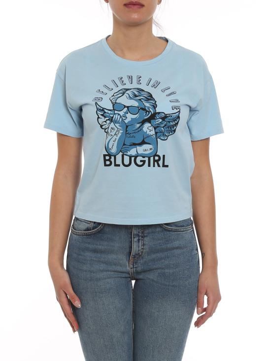  블루걸 반팔 티셔츠 RA2232J5972 44214 azzurro - BLUGIRL
