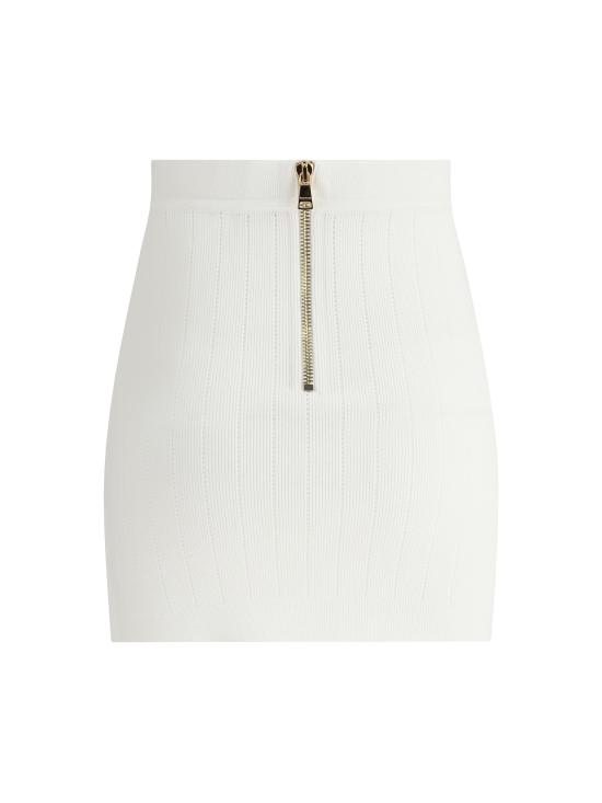 25SS 발망 숏 스커트 EF1LB290KB07 0FA WHITE - BALMAIN