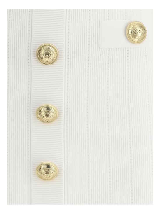 25SS 발망 숏 스커트 EF1LB290KB07 0FA WHITE - BALMAIN