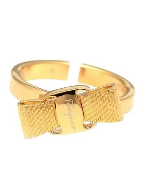 26FW 살바토레 페라가모 바라 보우 링 760545 998983 GOLD DOM